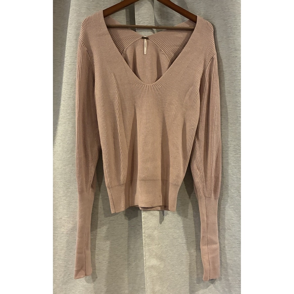 Free People Sweater Womens S Small Textured Knit V Neck Pullover